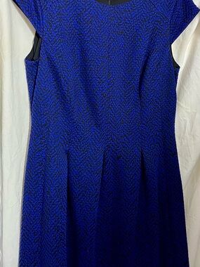 Alyx Electric Blue Textured Fit-and-Flare Midi Dress